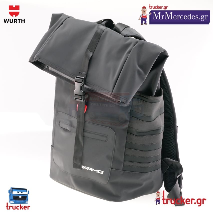 Mercedes-Benz AMG roll-top backpack in black